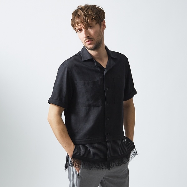 5351プール・オム（5351POUR LES HOMMES）/フリンジ ドッキング 半袖シャツ