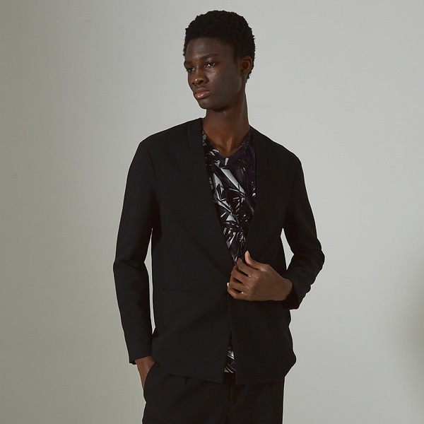 5351プール・オム（5351POUR LES HOMMES）/【セットアップ対応】TRストレッチ ツイル ノーカラー ジャケット