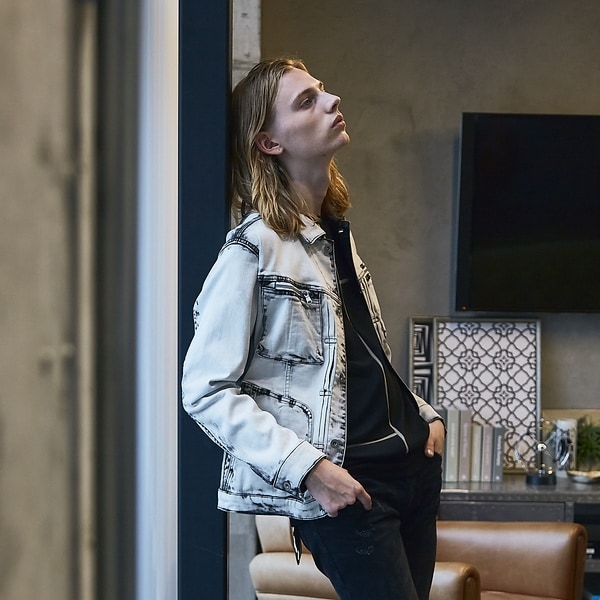 5351プール・オム（5351POUR LES HOMMES）/40周年オリジナルバンダナ付き ヴィンテージ フランス ブリーチ デニムジャケッ