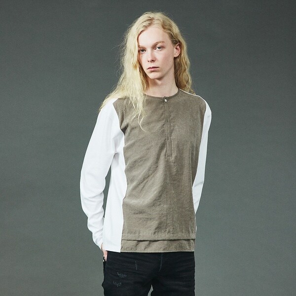 5351プール・オム（5351POUR LES HOMMES）/フィブリル ヘンリーネック 長袖Tシャツ 5351プール・オム（5351POUR LES HOMMES）/フィブリル ヘンリーネック