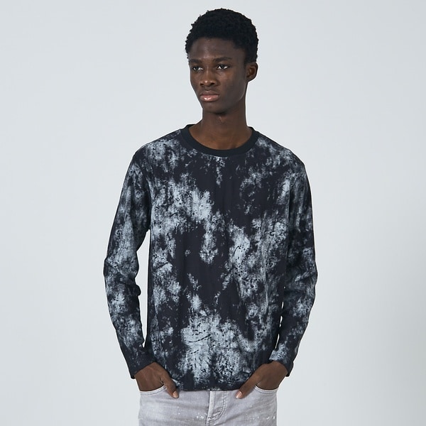 5351プール・オム（5351POUR LES HOMMES）/【25S/S】ダメージ ジャガード 長袖 Tシャツ