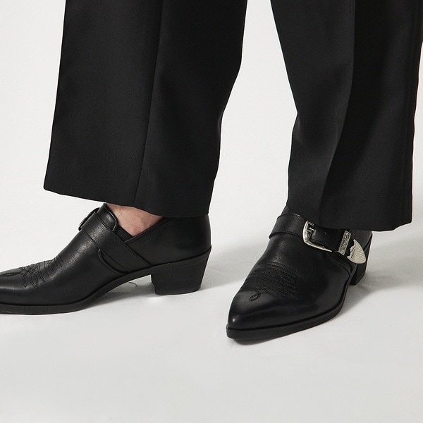 5351プール・オム（5351POUR LES HOMMES）/【25S/S】ハイヒール カスタム ポインテッドトゥ レザー スリッポン シュー