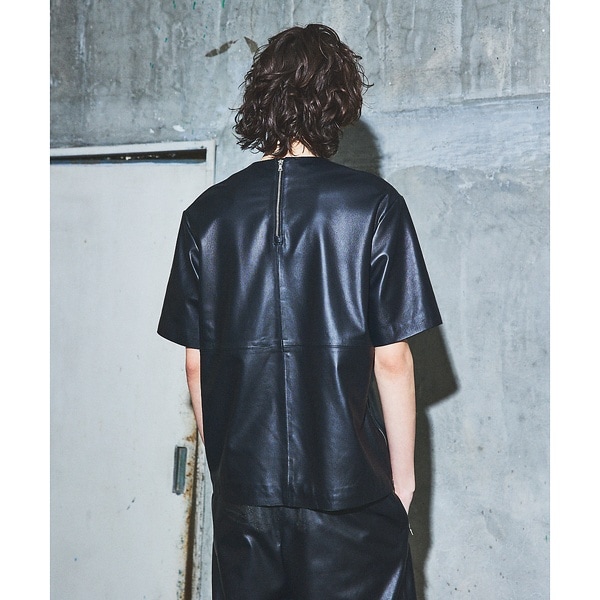 5351プール・オム（5351POUR LES HOMMES）/【セットアップ対応】レザー ジップ 半袖Tシャツ_8