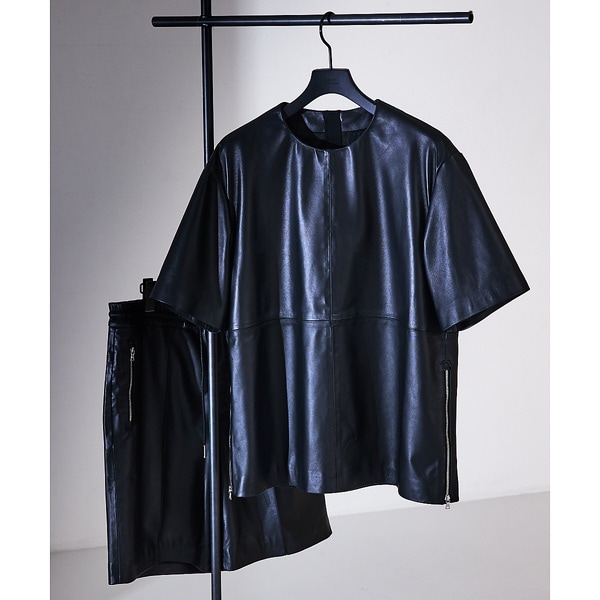 5351プール・オム（5351POUR LES HOMMES）/【セットアップ対応】レザー ジップ 半袖Tシャツ_11