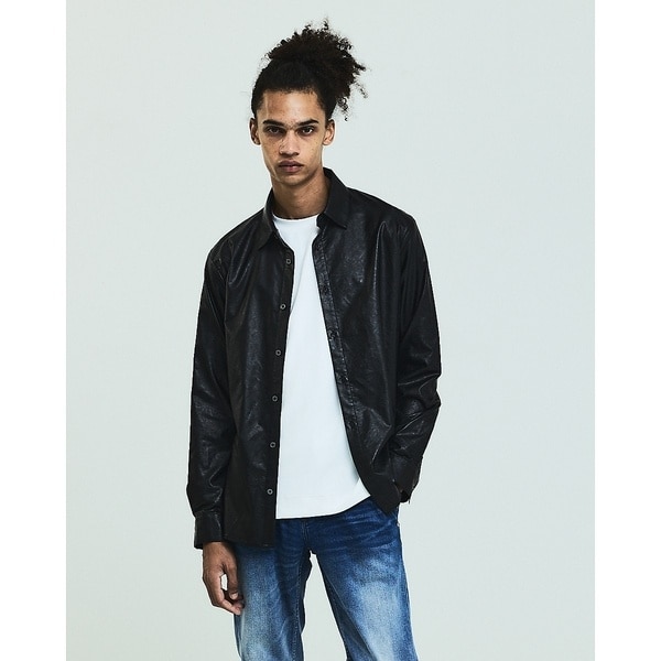 5351プール・オム（5351POUR LES HOMMES）/エンボスプリント レザータッチ アラベスク柄 長袖シャツ