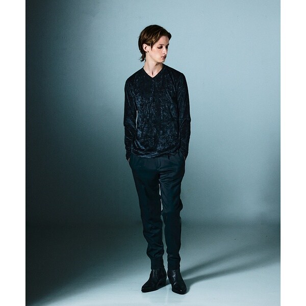 5351プール・オム（5351POUR LES HOMMES）/クラッシュベロア Vネック