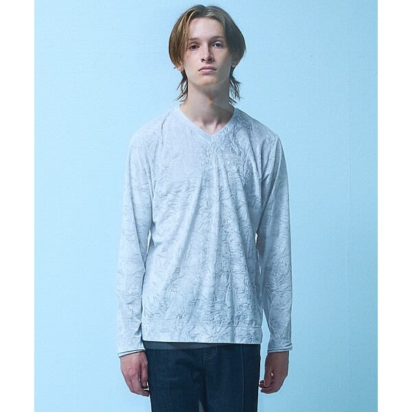 5351プール・オム（5351POUR LES HOMMES）/クラッシュベロア Vネック