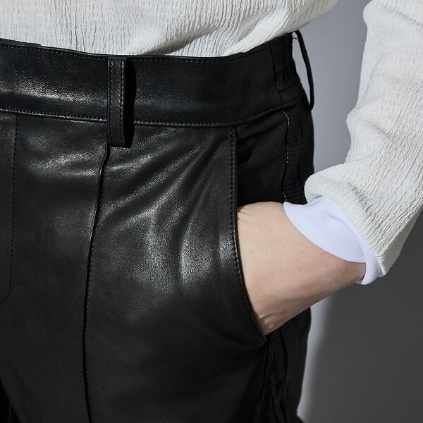 5351プール・オム（5351POUR LES HOMMES）/【セットアップ対応】レザー テーパード スラックスパンツ_6