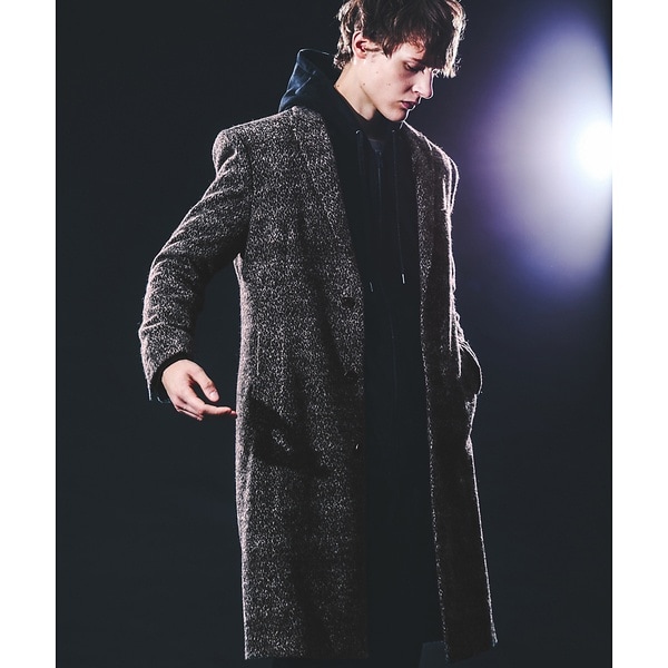 5351プール・オム（5351POUR LES HOMMES）/尾州産 ピークドラペル アニマル柄 チェスターコート