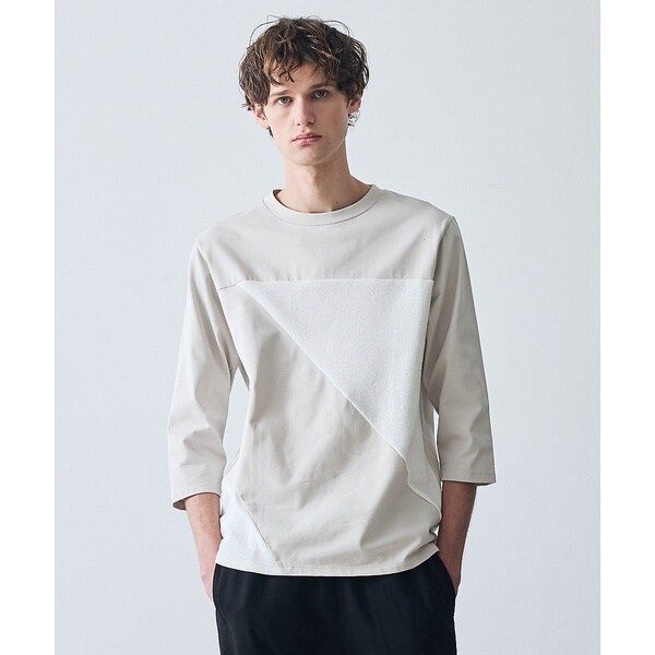 5351プール・オム（5351POUR LES HOMMES）/異素材スラッシュ七分袖Tシャツ