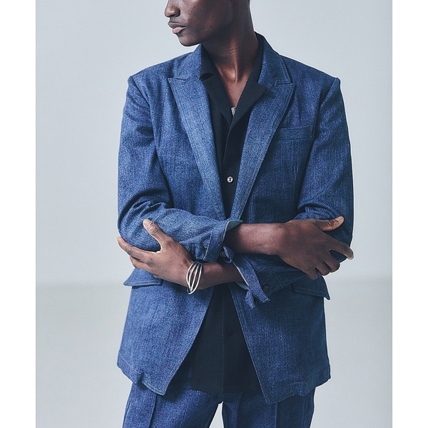 5351プール・オム（5351POUR LES HOMMES）/【セットアップ対応】ピークドラペル デニム ジャケット