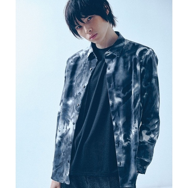 5351プール・オム（5351POUR LES HOMMES）/ダスティ レオパード プリント ストレッチ ロングスリーブ シャツ