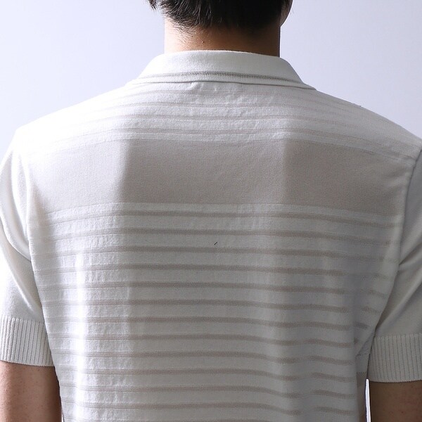 【中古】リトルビッグ LITTLEBIG ポロシャツ 長袖 レギュラーカラー ハーフボタン ストレッチ 44 白 ホワイト リトルビッグ LITTLEBIG ポロシャツ 長袖 レギュラーカラー ハーフ