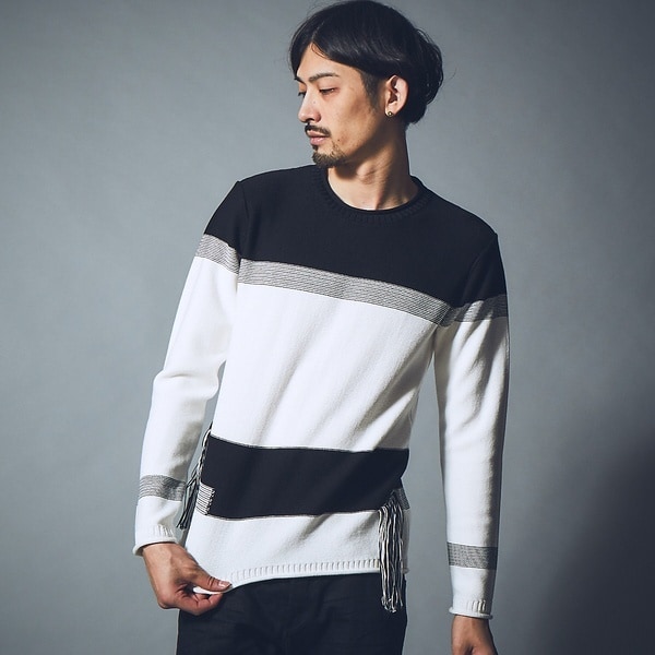 5351プール・オム（5351POUR LES HOMMES）/フリンジボーダープルオーバーの通販は 19,250円