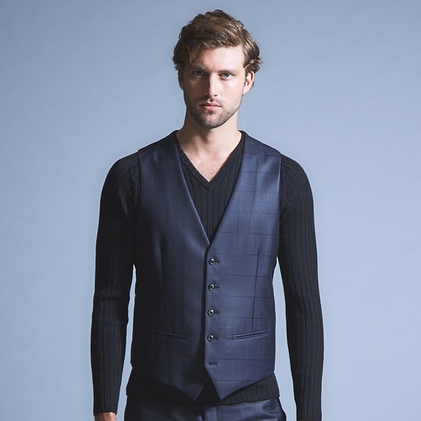 5351プール・オム（5351POUR LES HOMMES）/【セットアップ対応】ブライトチェックセットアップジレ 5351プール・オム（5351POUR LES HOMMES）/【セットアップ対応