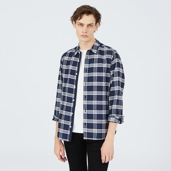 5351プール・オム（5351POUR LES HOMMES）/先染リネンワッシャーチェックシャツ