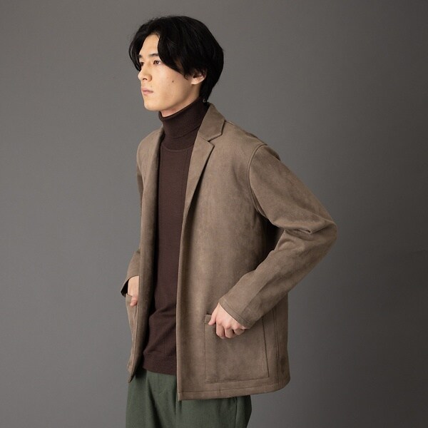 アバハウス（ABAHOUSE）/【セットアップ対応】ネオ スエード ボタンレス  カーディガン ジャケット