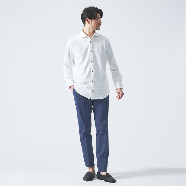 アバハウス（ABAHOUSE）/【FLEX SHIRTS】ダイヤ柄 フクレジャカード シャツ_5