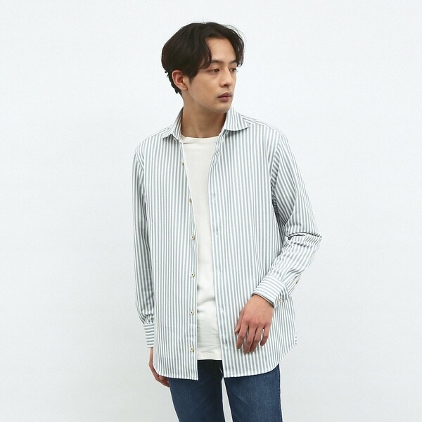 アバハウス（ABAHOUSE）/【FLEX SHIRTS】マルチストレッチ ストライプ ジャージーシャツ_4