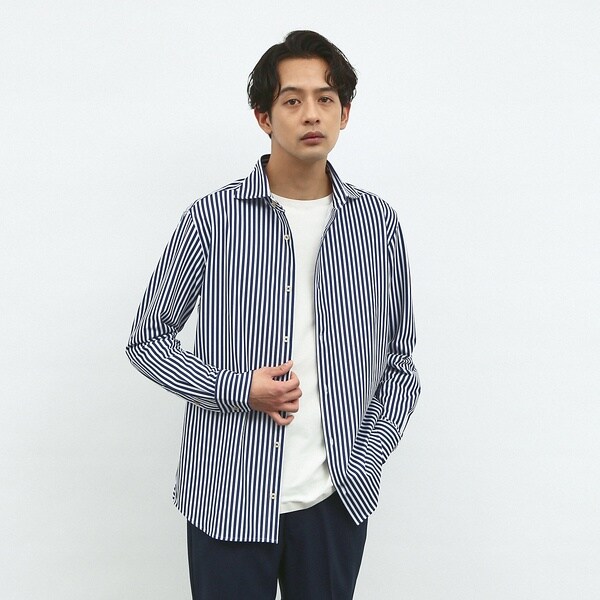 アバハウス（ABAHOUSE）/【FLEX SHIRTS】マルチストレッチ ストライプ ジャージーシャツ_10