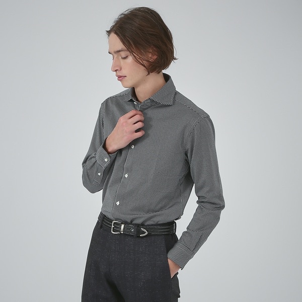 アバハウス（ABAHOUSE）/【FLEX SHIRTS】36ゲージ コンパクトシルキー ギンガムチェックシャツ