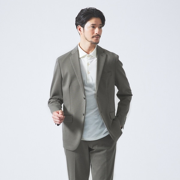 アバハウス（ABAHOUSE）/【セットアップ対応/FLEX JACKET】ポンチ シャンブレー ジャケット_1