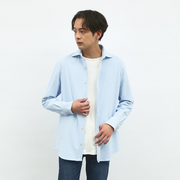 アバハウス（ABAHOUSE）/【FLEX SHIRTS】マルチストレッチ ナローストライプ シャツ