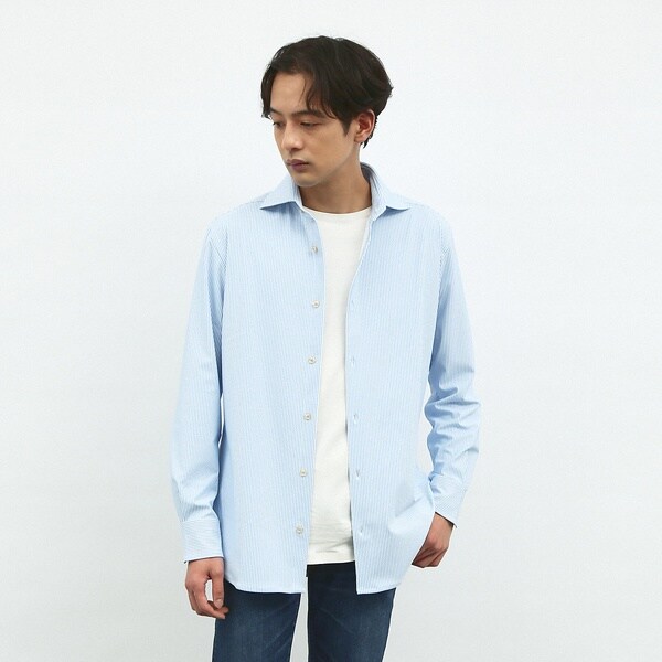 アバハウス（ABAHOUSE）/【FLEX SHIRTS】マルチストレッチ ナローストライプ シャツ_4
