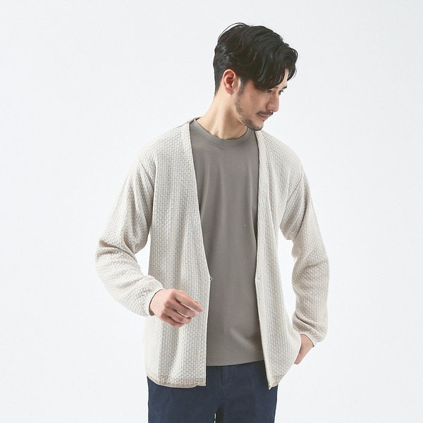 アバハウス（ABAHOUSE）/格子柄 ワンボタン カーディガン