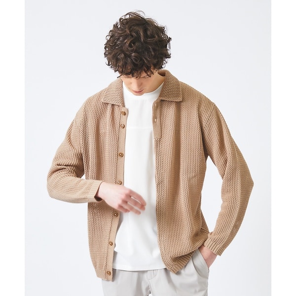 アバハウス（ABAHOUSE）/メッシュニット ポロ カーディガン / サマーニット