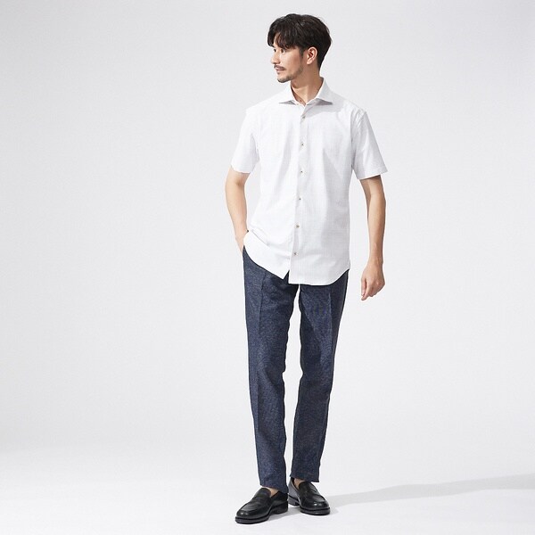アバハウス（ABAHOUSE）/【FLEX SHIRTS】接触冷感 スラブチェック 半袖シャツ_12
