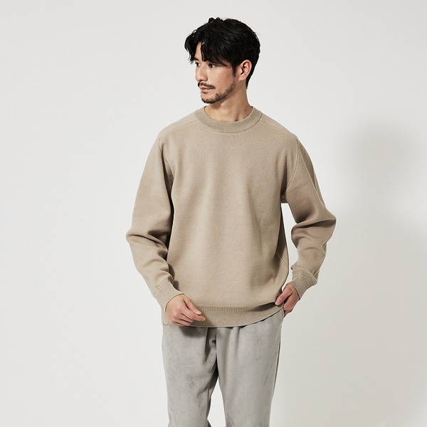 アバハウス（ABAHOUSE）/【アクセントステッチ】サドルスリーブ ジャガード ニット プルオーバー