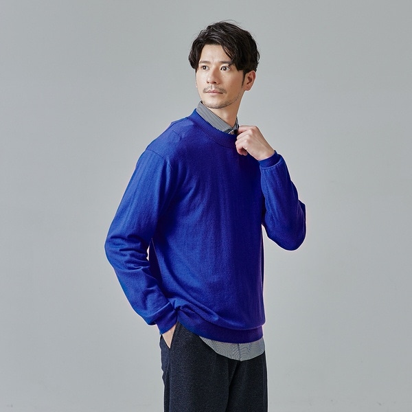 アバハウス（ABAHOUSE）/【シルクの様な光沢】カシミヤ　モックネック　ニット