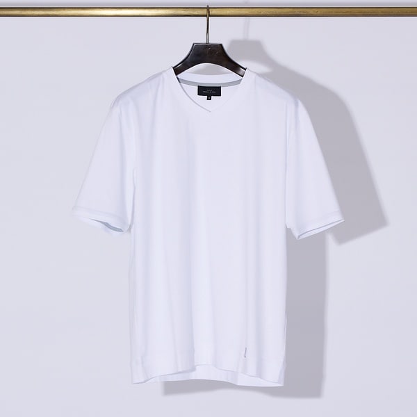 アバハウス（ABAHOUSE）/【コットンシルケット】ポンチ Vネック Tシャツ