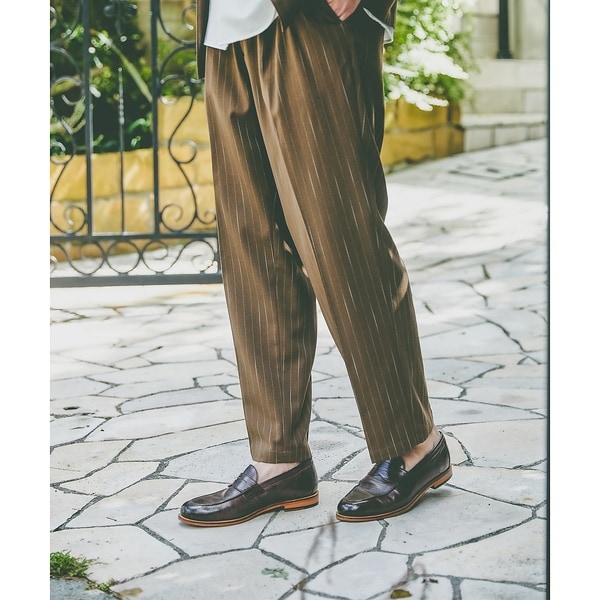 アバハウス（ABAHOUSE）/【セットアップ対応】ワイドテーパード  ストライプ イージーパンツ / スラック