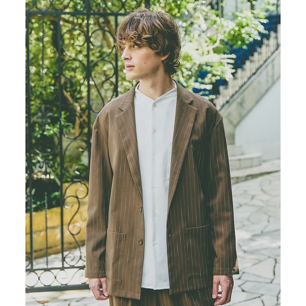 アバハウス（ABAHOUSE）/【セットアップ対応】ストライプ ジャケット / セミオーバーサイズ