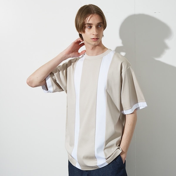 アバハウス（ABAHOUSE）/パネルストライプ Tシャツ