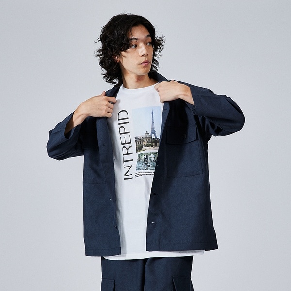 アバハウス（ABAHOUSE）/【セットアップ対応】リネンライクミリタリーシャツ/CPOシャツ_2