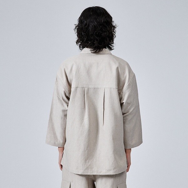 アバハウス（ABAHOUSE）/【セットアップ対応】リネンライクミリタリーシャツ/CPOシャツ_5