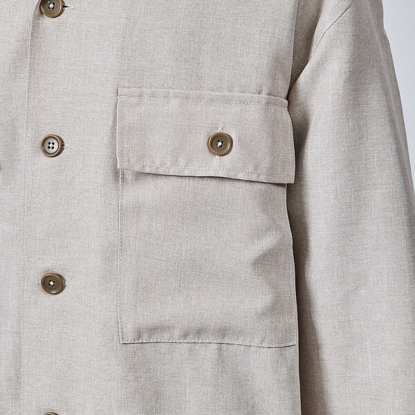 アバハウス（ABAHOUSE）/【セットアップ対応】リネンライクミリタリーシャツ/CPOシャツ_8