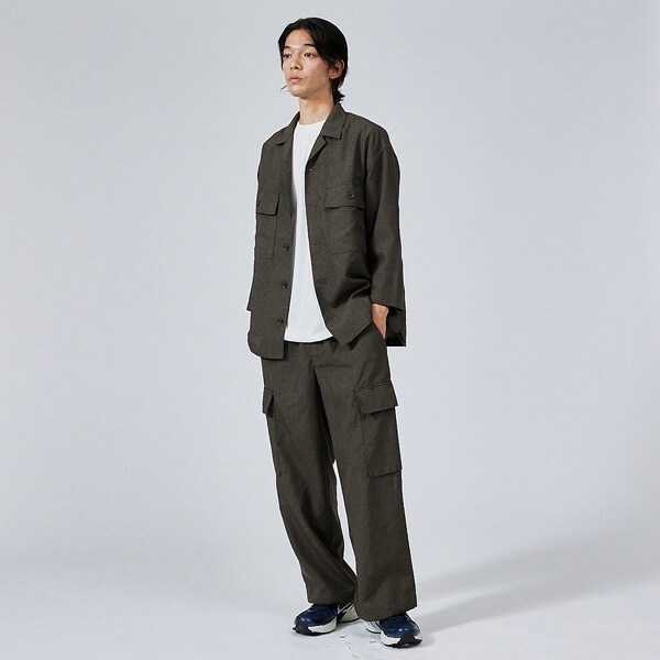 アバハウス（ABAHOUSE）/【セットアップ対応】リネンライクミリタリーシャツ/CPOシャツ_13