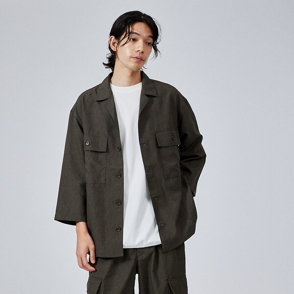 アバハウス（ABAHOUSE）/【セットアップ対応】リネンライクミリタリーシャツ/CPOシャツ_14