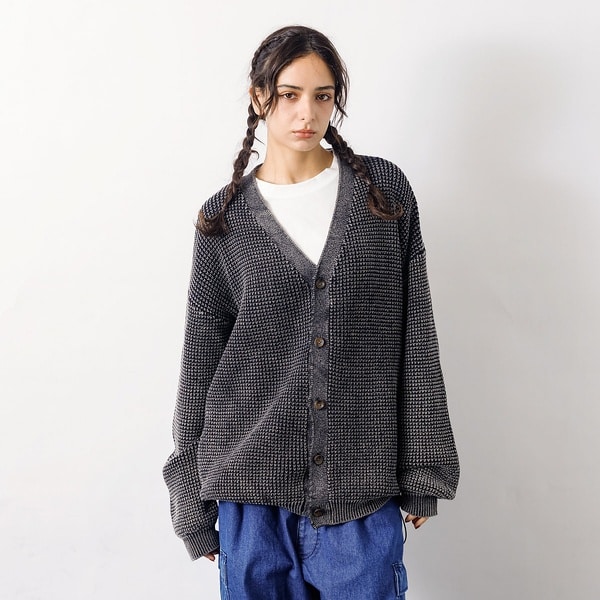 アバハウス（ABAHOUSE）/【Revo．レボ】パウダーブリーチ加工ワッフルコットンニットカーディガン/ユニセ