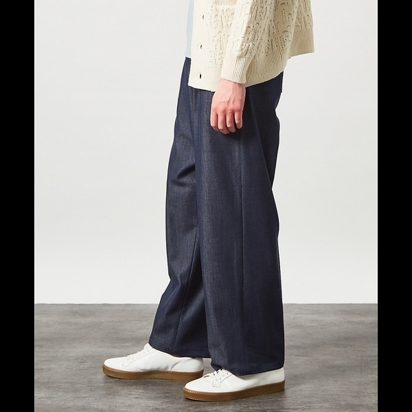 アバハウス（ABAHOUSE）/デニムライク ワイドストレート スラックス / ワイドパンツの通販は