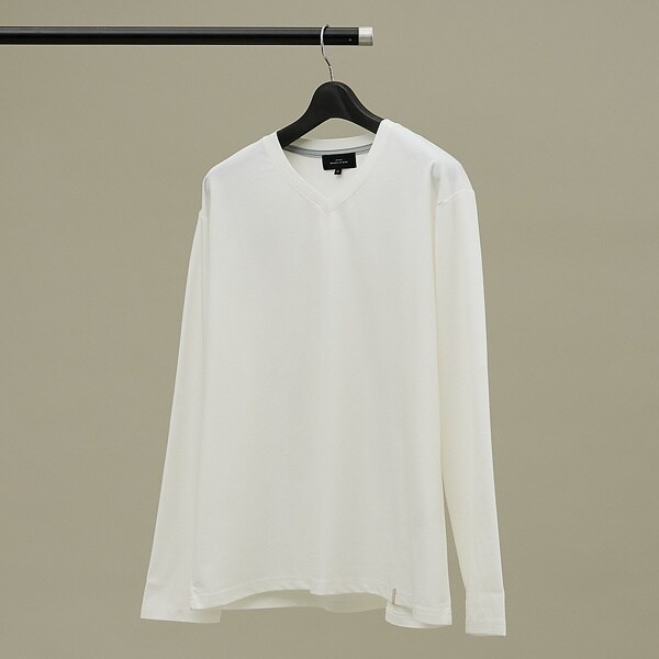 アバハウス（ABAHOUSE）/【定番】ドレスポンチ Vネック 長袖Tシャツ