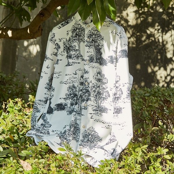 アバハウス（ABAHOUSE）/総柄 トワルドジュイ バンドカラーシャツ