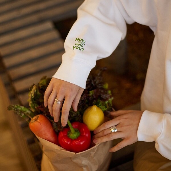 アバハウス（ABAHOUSE）/【PORTLAND−GROCERY】ロゴプリント クルーネックスウェット / L