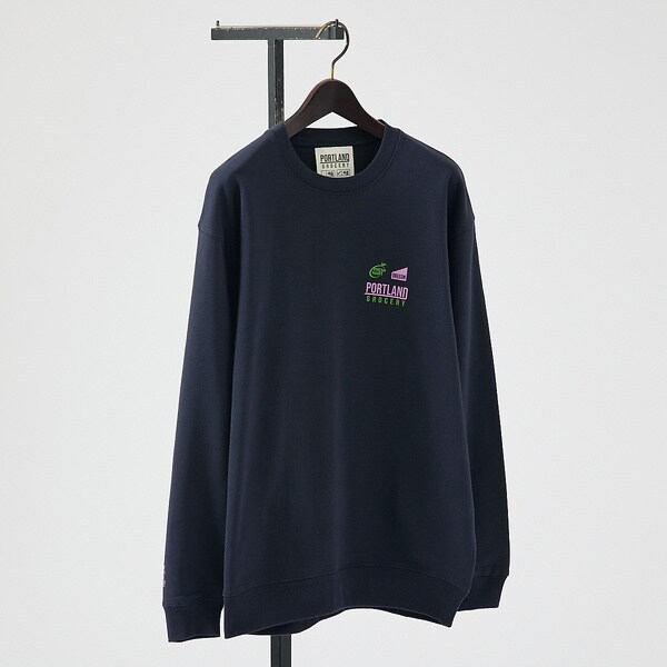 アバハウス（ABAHOUSE）/【PORTLAND−GROCERY】ロゴプリント クルーネックスウェット / L