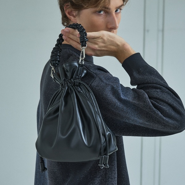 アバハウス（ABAHOUSE）/【マルチウェイ】 フェイクレザー 巾着ショルダーバッグ / ユニセックス