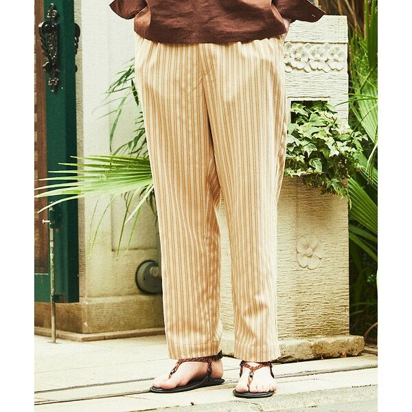 アバハウス（ABAHOUSE）/【リネンライク 】ストライプ リラックスパンツ / ワイドパンツ
